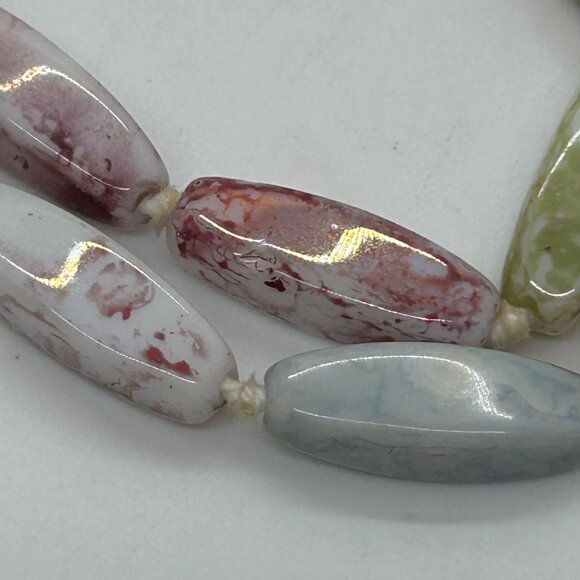 Vintage Multi-Color Glass Beaded Necklace 50" Hand Knotted With Spring Clasp - Picture 9 of 13